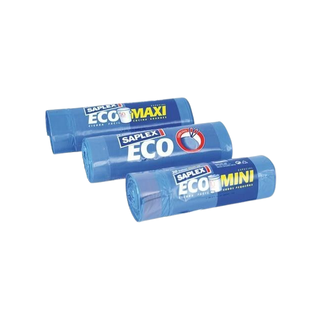 B/BASURA 55X60 AUTOCIERRE MIHOGAR 30L AZUL P/15 UD