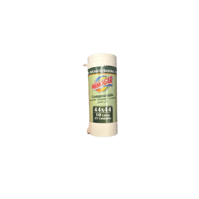 B/BASURA 44X44 MIHOGAR COMPOSTABLE 10L B/25 UD