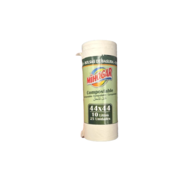 B/BASURA 44X44 MIHOGAR COMPOSTABLE 10L B/25 UD