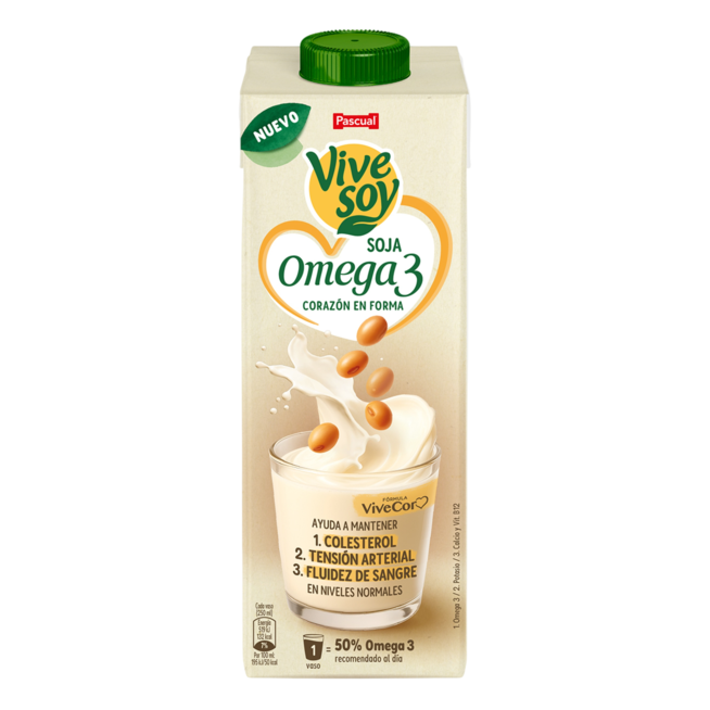 VIVESOY BEBIDA DE SOJA OMEGA 3  PASCUAL B/1 L