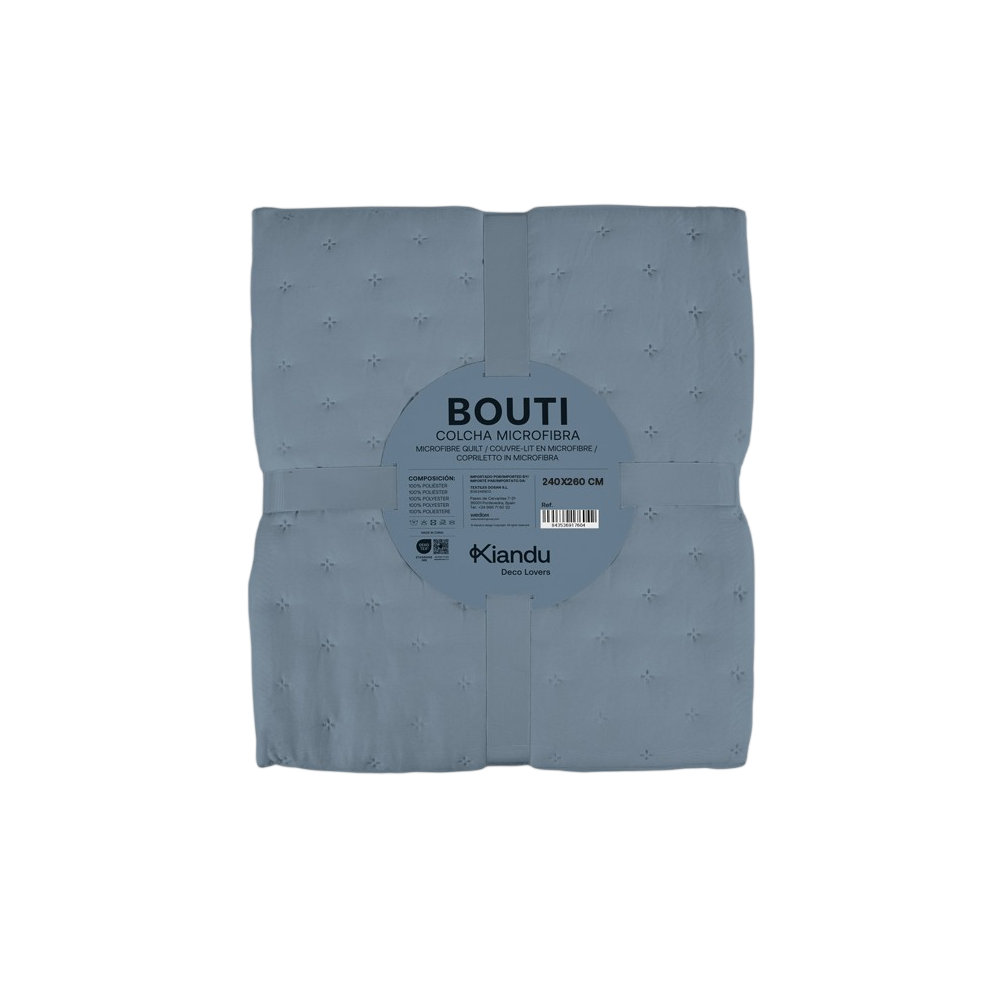 COLCHA BOUTI DAYLI 240X250 INDIGO UNIDAD