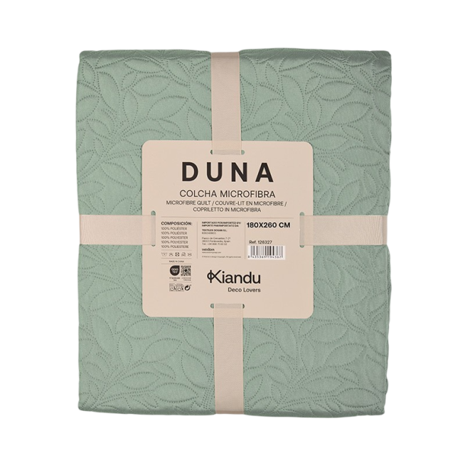 COLCHA BOUTI DUNA 180X260 VERDE MAR UNIDAD