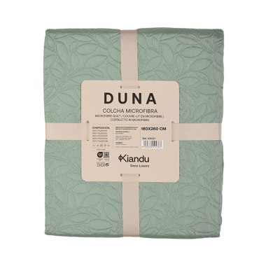 COLCHA BOUTI DUNA 180X260 VERDE MAR UNIDAD