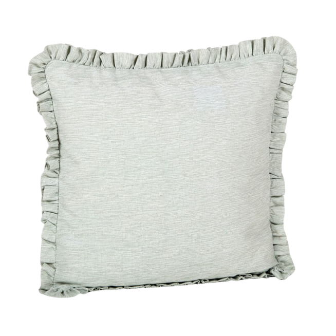 FUNDA COJIN 40X40 VOLANTE VERDE MAR UNIDAD