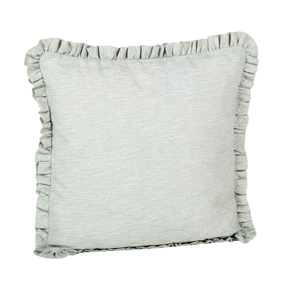 FUNDA COJIN 40X40 VOLANTE VERDE MAR UNIDAD