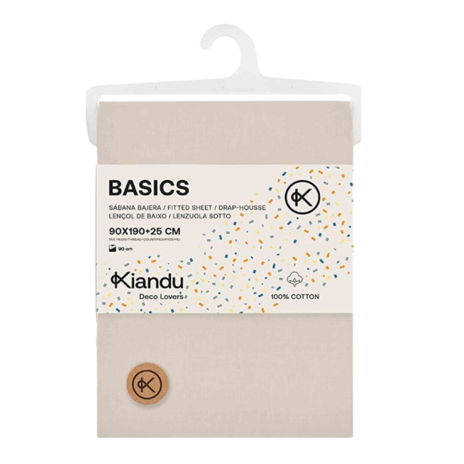SABANA BAJERA KIDS 90X190X25 100%ALGODON J/BEIGE