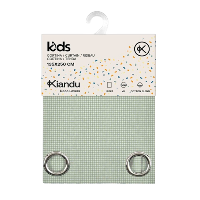 CORTINA ANILLAS KIDS 135X250 ALGODON T/MENT UNIDAD