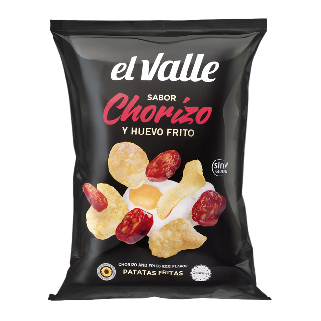 PATATAS FRITAS ELVALLE CHORIZO Y HUEVO B/120GR