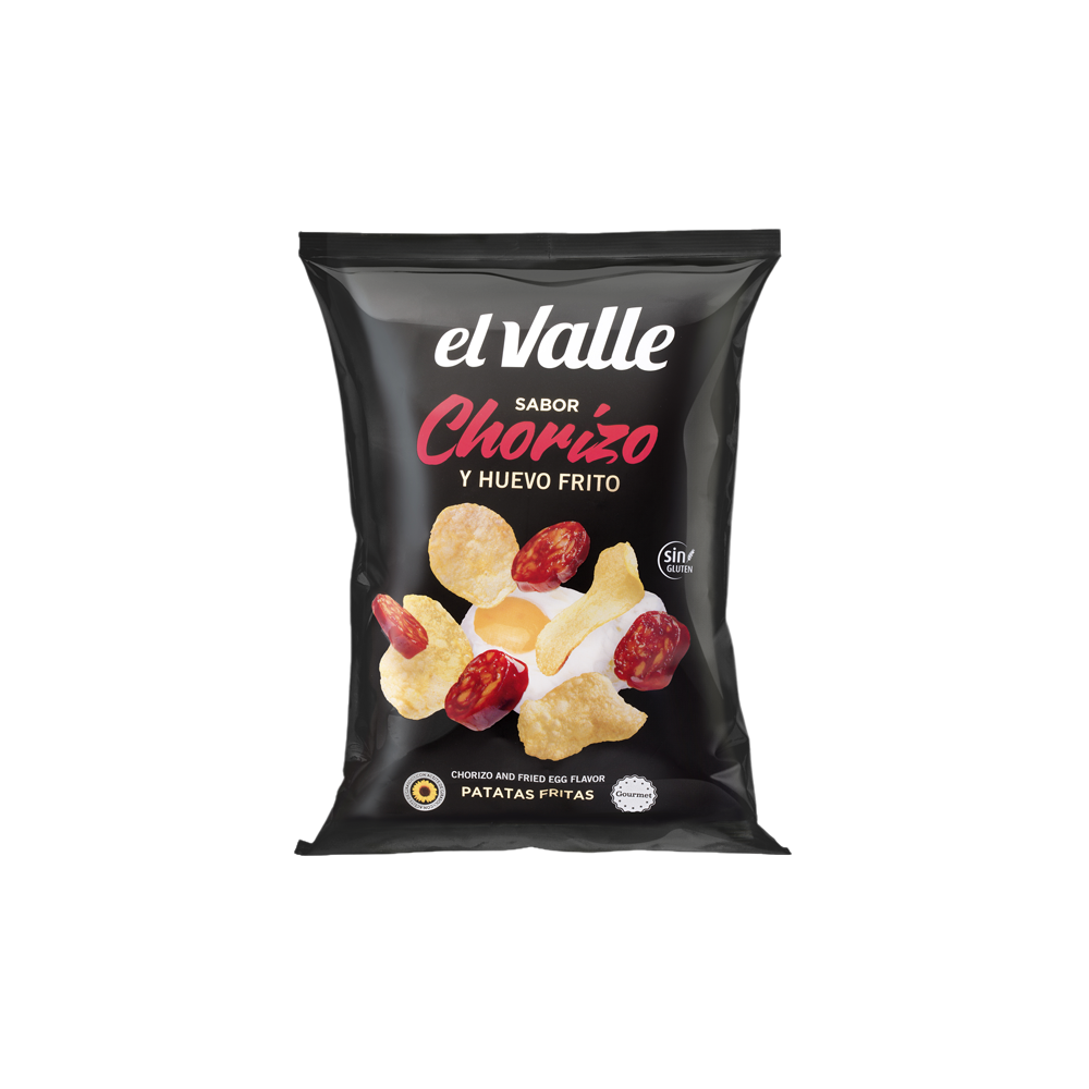 PATATAS FRITAS ELVALLE CHORIZO Y HUEVO B/120GR