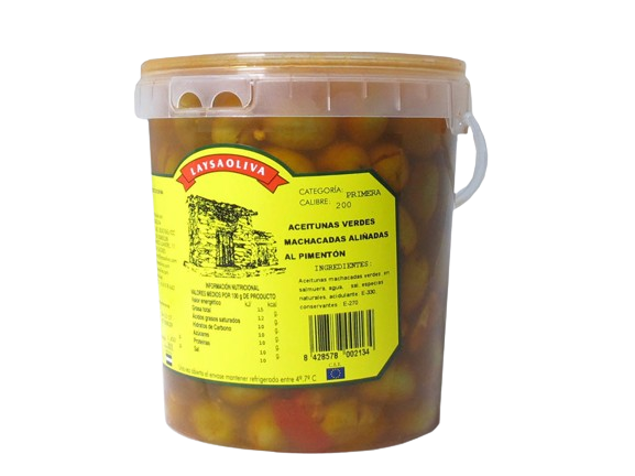 ACEITUNAS MACHACADAS PIMENTÓN HURDES GF/ 650 GR