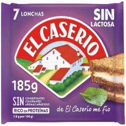 QUESO LONCHA EL CASERIO SIN LACTOSA P/7 UD. 185 GR