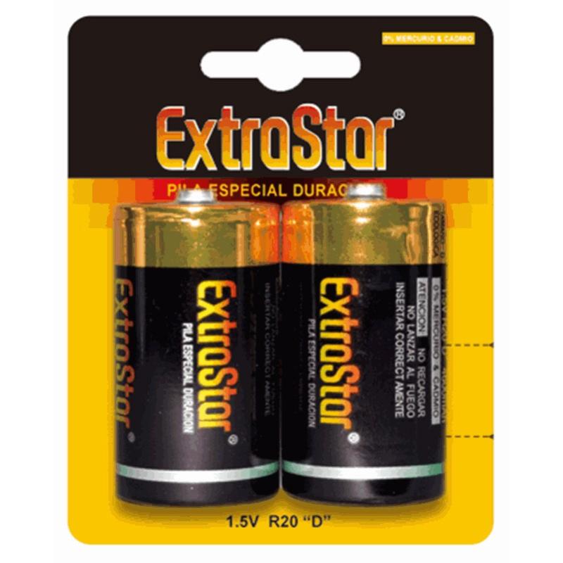 PILAS EXTRASTA/HOMEPLU ESP. DUR. "R20"1,5V B/2 UD