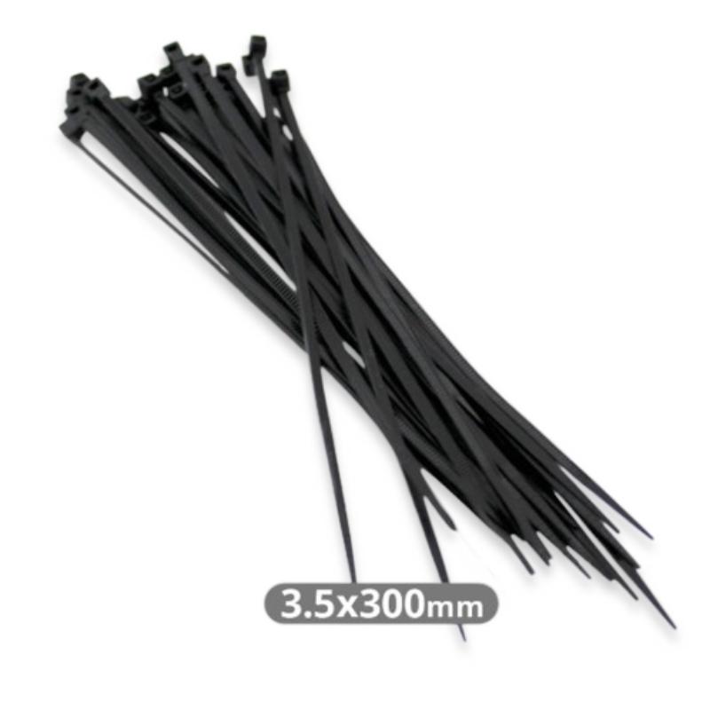 BRIDAS NYLON 300X3.6MM NEGRO BOLSA 100 UD.