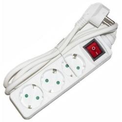 BASE ENCHUFE 3 TOMAS C/INTERRUPTOR 1,50 M UD