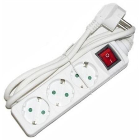 BASE ENCHUFE 3 TOMAS C/INTERRUPTOR 1,50 M UD