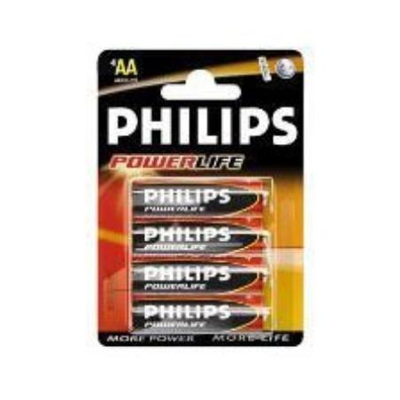 PILAS PHILIPS ALK. POWER LIFE LR06 (AA)  B/4 UD