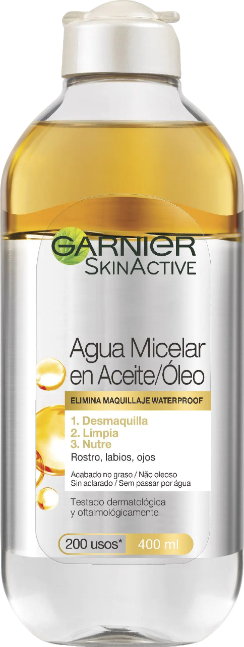 AGUA MICELAR GARNIER EN ACEITE TODO EN 1 B/400 ML