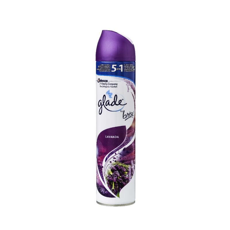 AMBIENTADOR GLADE SPRAY LAVANDA BOTE 300 ML. 