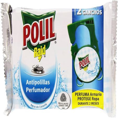 ANTIPOLILLAS POLIL RAID GANCHO AGUA COLONIA B/2UD.