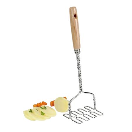 PRENSAPATATAS CON MANGO MADERA METALTEX  UD