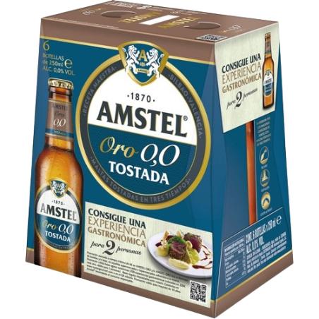 CERVEZA AMSTEL ORO 0.0%TOSTADA-25.CL.P/6.UD.