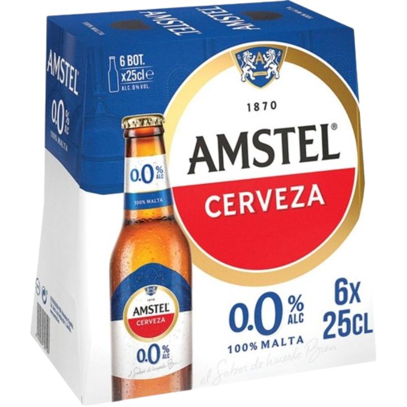 CERVEZA AMSTEL S/ALC.0.0% BOT.25.CL P/6.U.