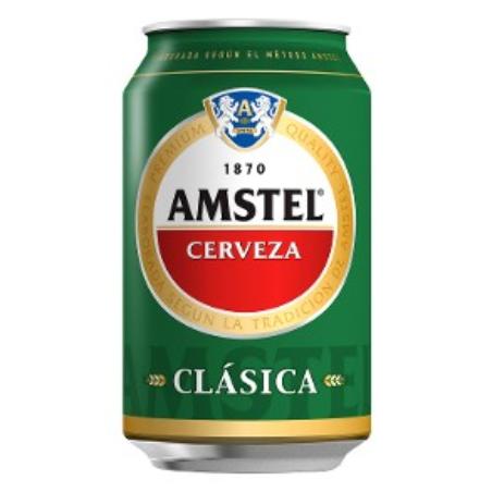 CERVEZA  AMSTEL CLASICA-4.8%LATA-VERDE-33 CL