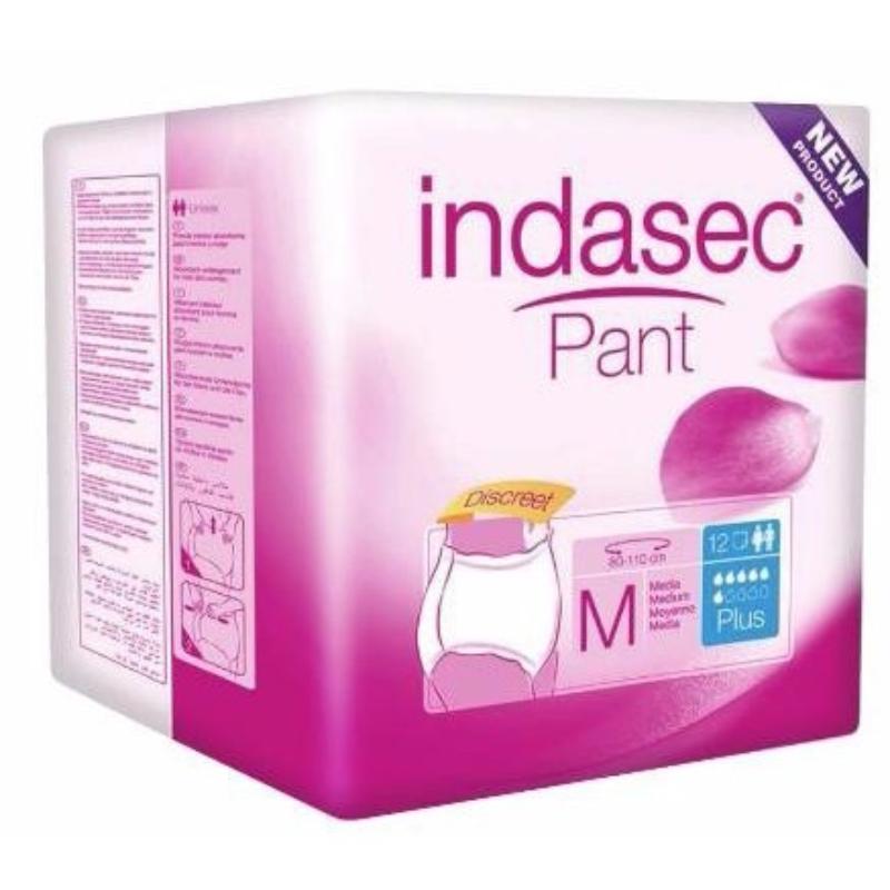 PAÑAL/BRAGA INDASEC PANT M PLUS DISCREET P/10 UNID