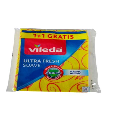 BAYETA FIBRA AMARILLA 36X40 VILEDA SUAVE PAQ/1+1