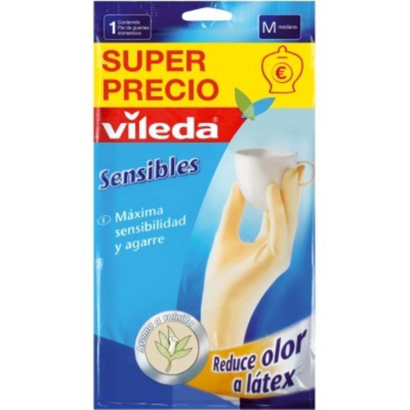 GUANTES VILEDA SENSIBLE T/MEDIANA 8 PACK-2 UD