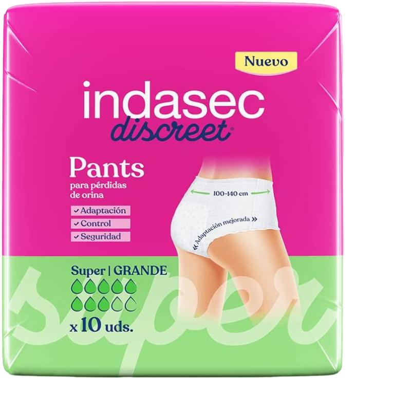 PAÑAL/BRAGA INDASEC PANT L PLUS DISCREET P/10 UD