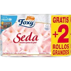 PAPEL HIGIENICO FOXY SEDA 3 CAPAS 21,6M P/4+2 UD