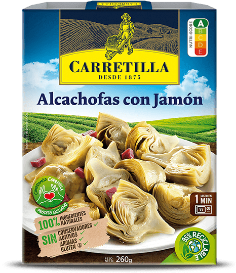 ALCACHOFAS CARRETILLA C/JAMON P/260 GR