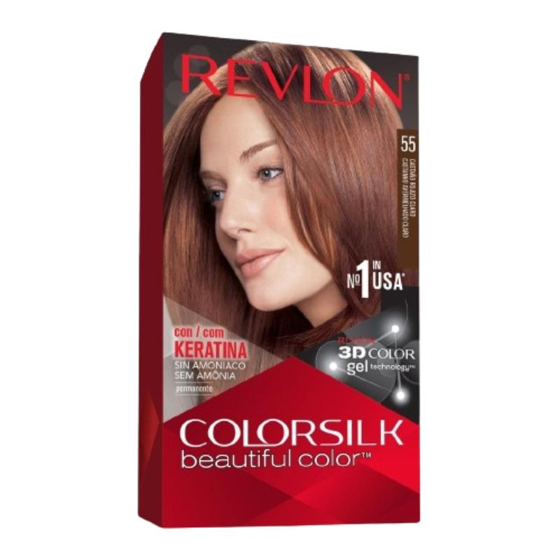 TINTE PELO REVLON COLORSILK Nº55 CASTAÑO ROJIZO UD