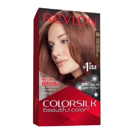 TINTE PELO REVLON COLORSILK Nº55 CASTAÑO ROJIZO UD