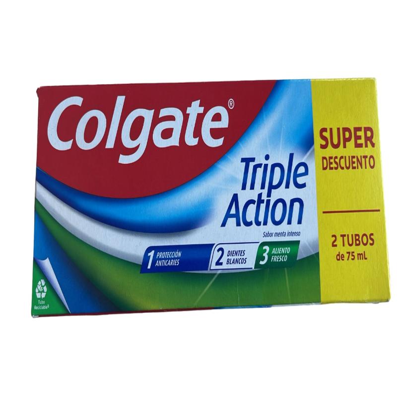 DENTIFRICO COLGATE TRIPLE ACCION PACK-2UD 75ML
