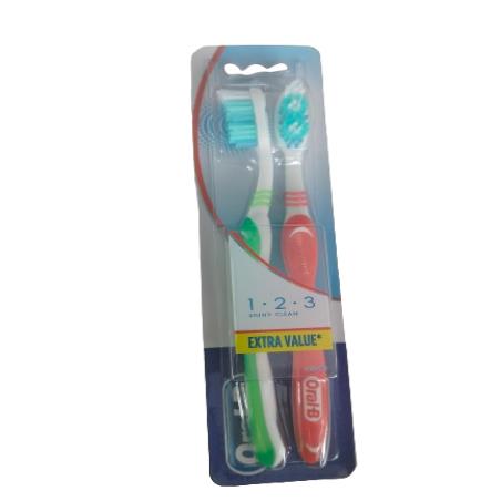 CEPILLO DENTAL ORAL-B 1-2-3 MEDIO P/2 UD