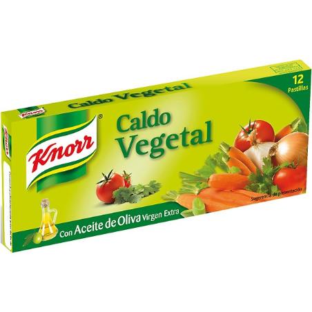 CALDO VEGETAL A/OLIVA KNORR 12 PASTILLAS EST/108GR