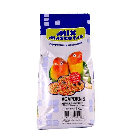 COMIDA PAJAROS AGAPORNIS MIX MASCOTAS B/1.KG.