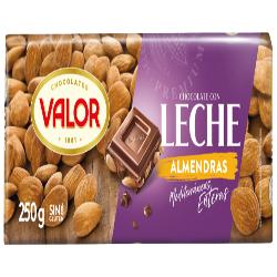 CHOCOLATE VALOR LECHE Y ALMENDRA T/250 GR