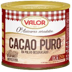 CACAO PURO 100% VALOR DESGRASADO LATA 250 GR