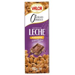 CHOCOLATE VALOR LECHE ALMENDRA S/AZUCAR 150GR