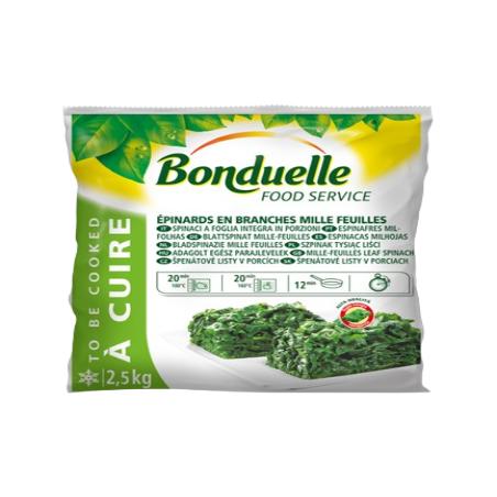 BONDUELLE ESPINACAS PORCION 1000H CONG. B/2,50 KG