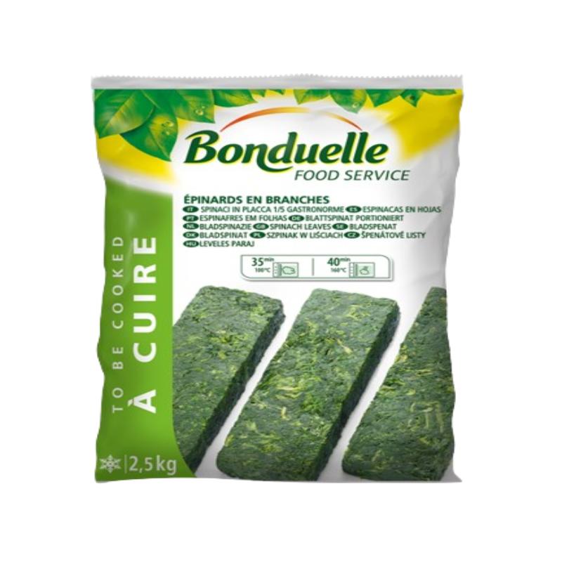 BONDUELLE ESPINACAS HOJAS BLOQUE CONG. B/2,50 KG