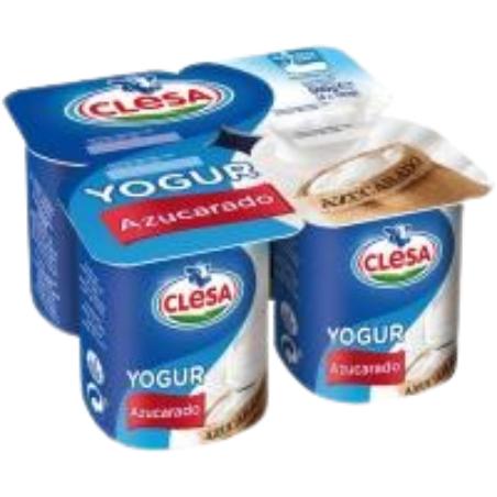 CLESA YOGUR SABOR NATURAL AZUCARADO PACK-4 UD