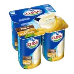 CLESA YOGUR SABOR PLATANO PACK-4 UD