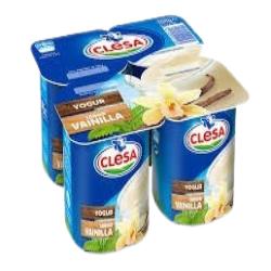 CLESA YOGUR SABOR VAINILLA PACK-4 UD