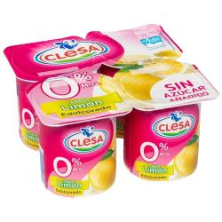 CLESA YOGUR DESNATADO SABOR LIMON  PACK-4 UD