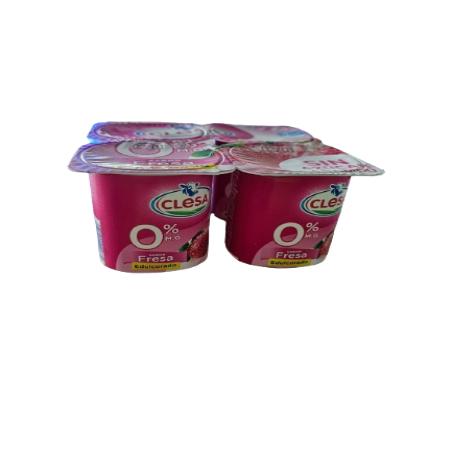 CLESA YOGUR DESNATADO SABOR FRESA  PACK-4 UD