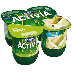 DANONE ACTIVIA CON PERA PACK-4 UD
